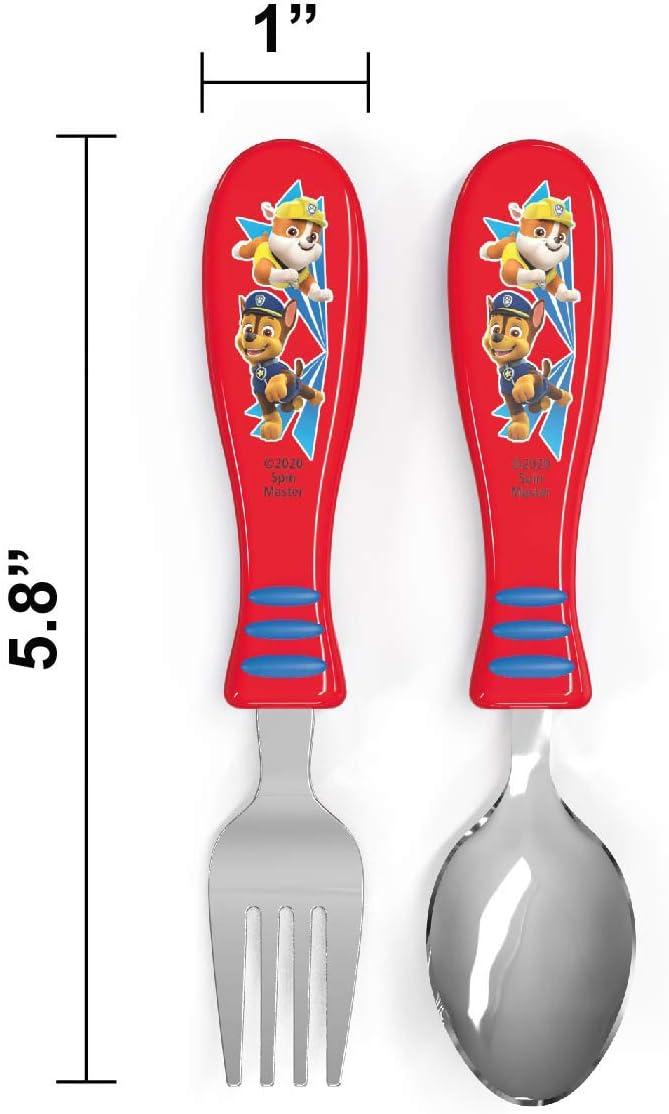 imageZak Designs Bluey Kid Flatware Set with Fun Character Art on Both Utensils Non Slip Fork and Spoon Set is Perfect for Encouraging Picky Eaters to Finish Their Plates 2 pk BPAFreePaw Patrol