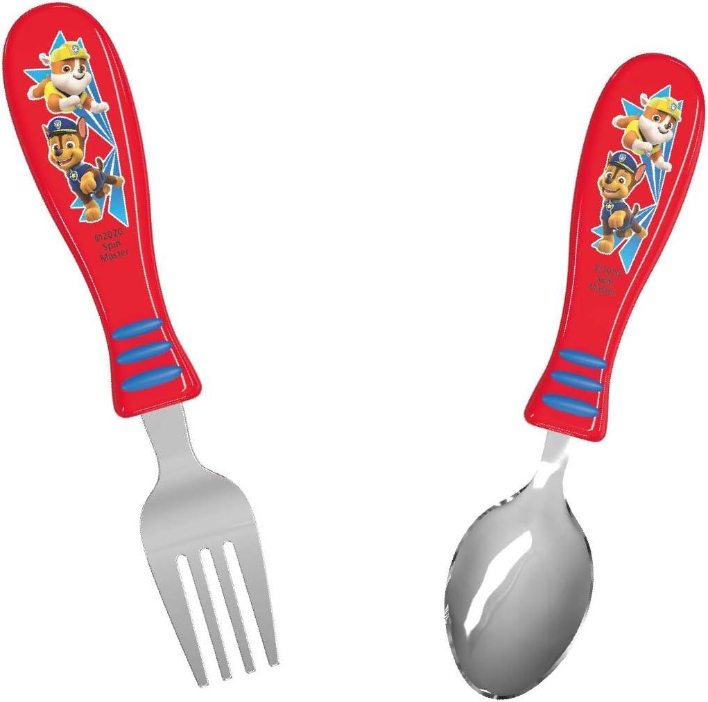 imageZak Designs Bluey Kid Flatware Set with Fun Character Art on Both Utensils Non Slip Fork and Spoon Set is Perfect for Encouraging Picky Eaters to Finish Their Plates 2 pk BPAFreePaw Patrol