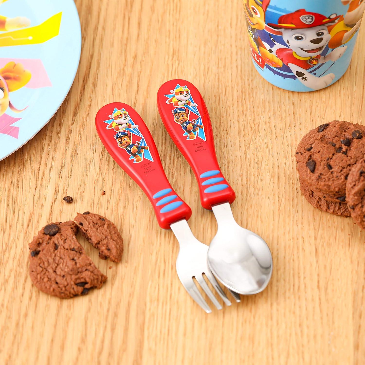imageZak Designs Bluey Kid Flatware Set with Fun Character Art on Both Utensils Non Slip Fork and Spoon Set is Perfect for Encouraging Picky Eaters to Finish Their Plates 2 pk BPAFreePaw Patrol