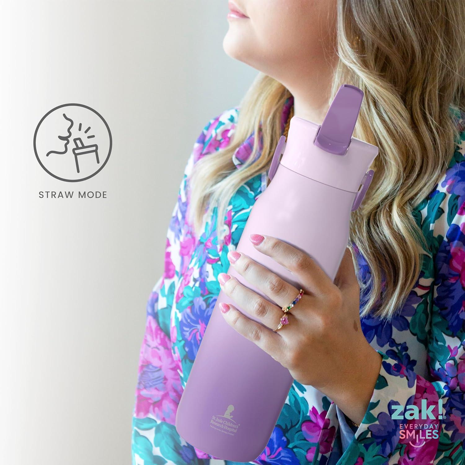 imageZak Designs Harmony Bluey Water Bottle for Travel or At Home 18oz Durable Plastic is LeakProof When Closed with Straw Lid and Carry Handle 2Pack Bluey and BingoSt Jude Strawberry