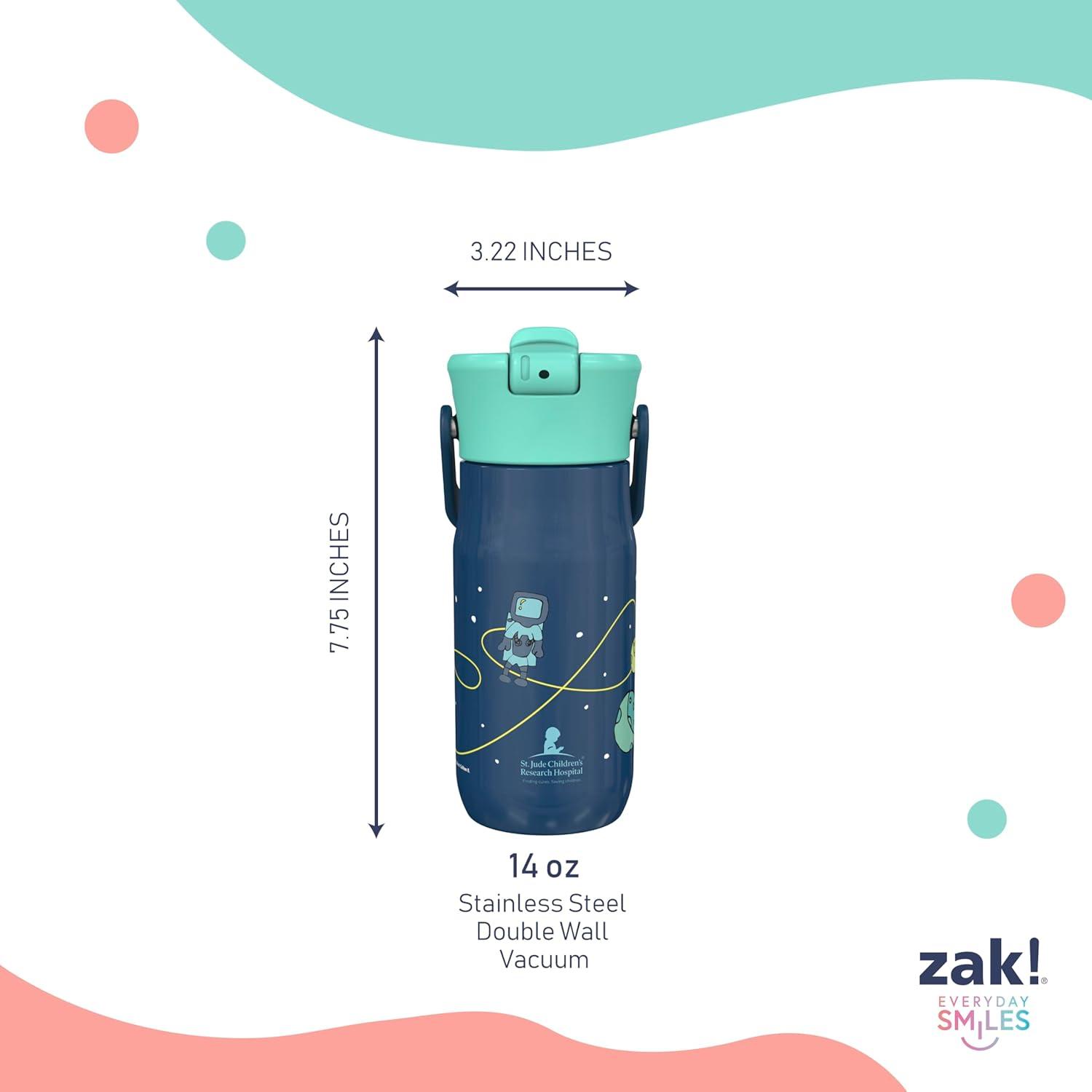 imageZak Designs Harmony Bluey Water Bottle for Travel or At Home 18oz Durable Plastic is LeakProof When Closed with Straw Lid and Carry Handle 2Pack Bluey and BingoSt Jude Space