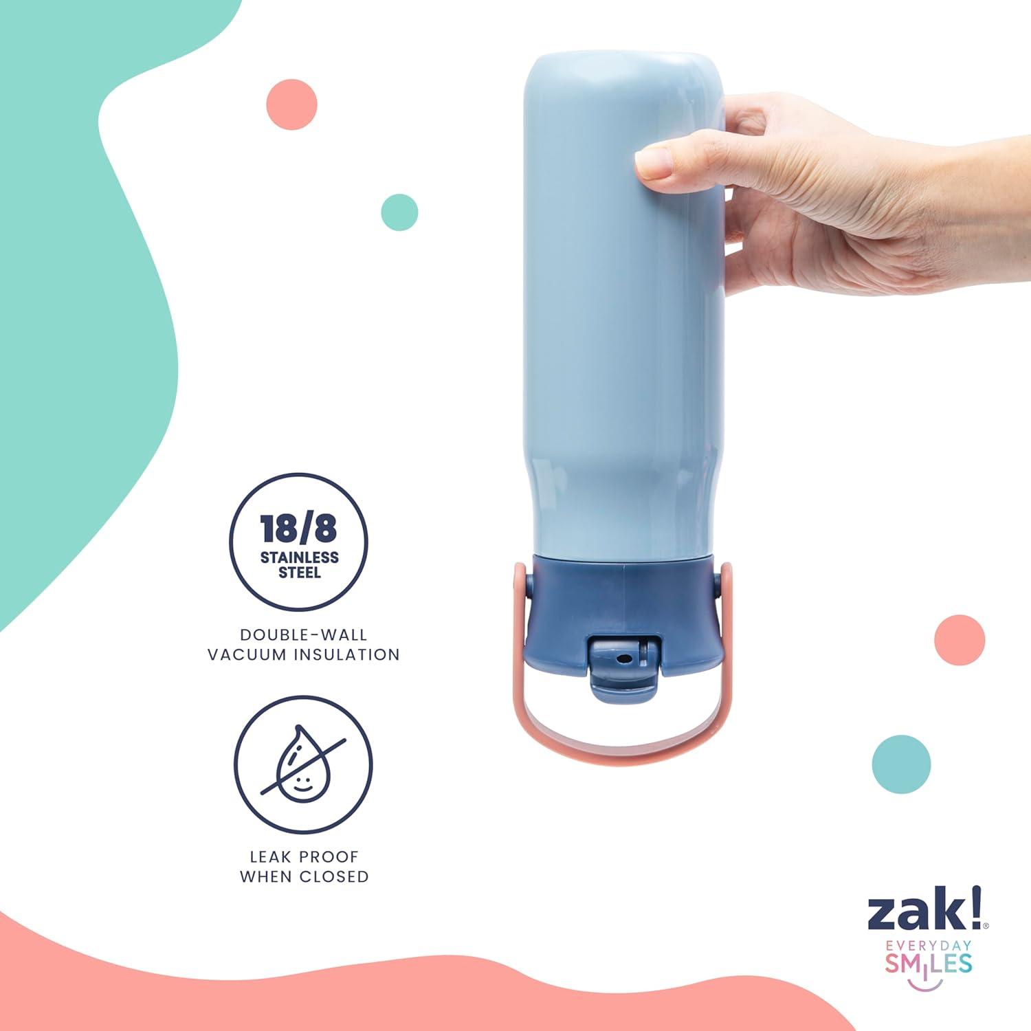 imageZak Designs Harmony Bluey Water Bottle for Travel or At Home 18oz Durable Plastic is LeakProof When Closed with Straw Lid and Carry Handle 2Pack Bluey and BingoBarbiePink