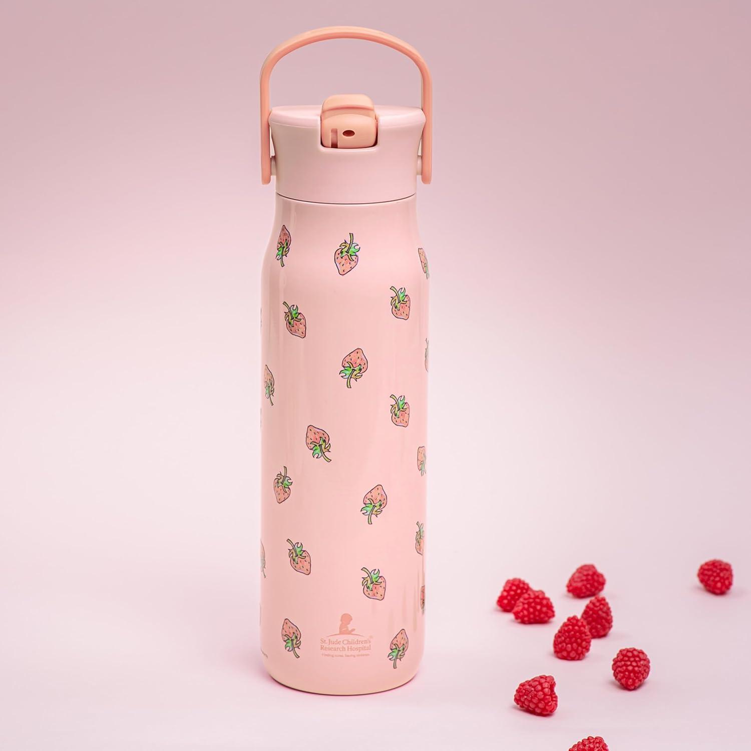 imageZak Designs Harmony Bluey Water Bottle for Travel or At Home 18oz Durable Plastic is LeakProof When Closed with Straw Lid and Carry Handle 2Pack Bluey and BingoSt Jude Strawberry
