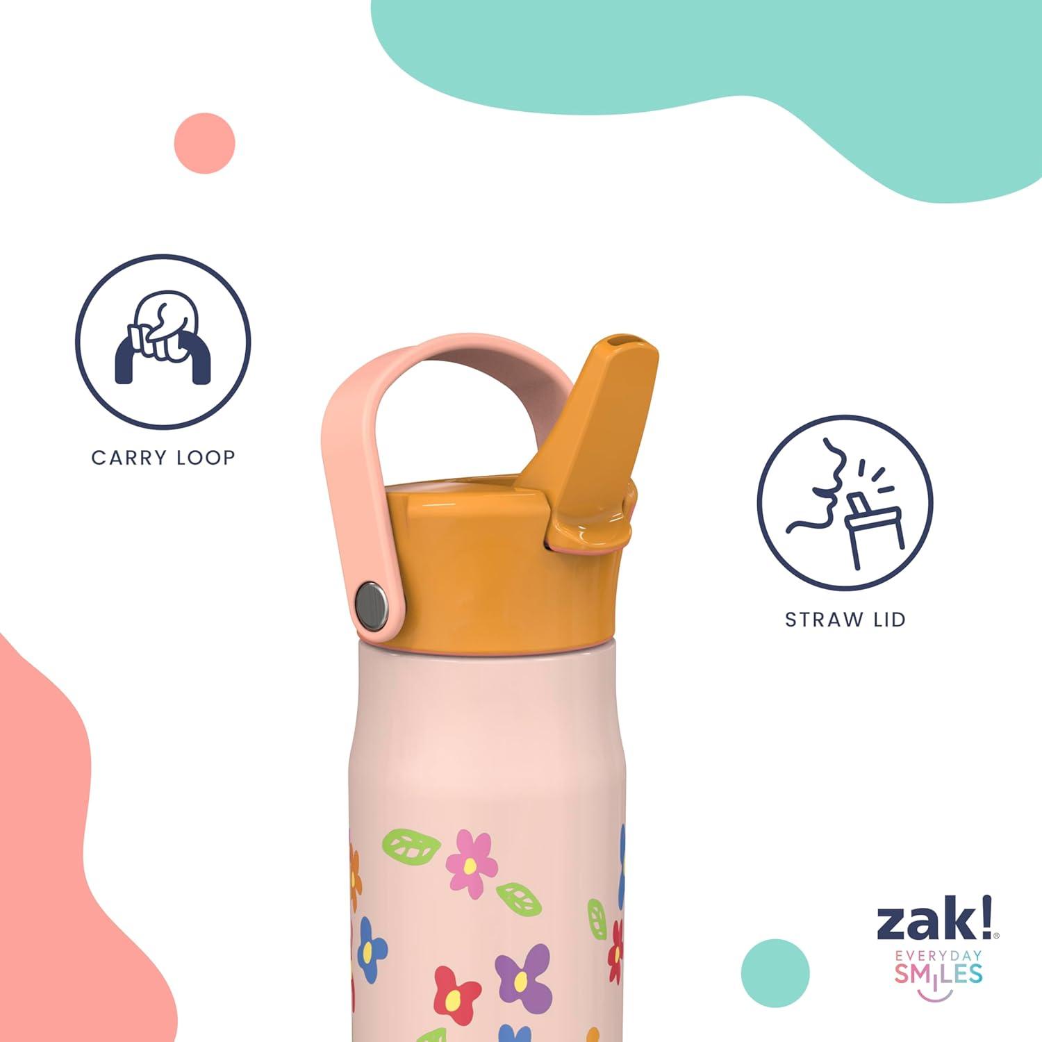 imageZak Designs Harmony Bluey Water Bottle for Travel or At Home 18oz Durable Plastic is LeakProof When Closed with Straw Lid and Carry Handle 2Pack Bluey and BingoSt Jude Space