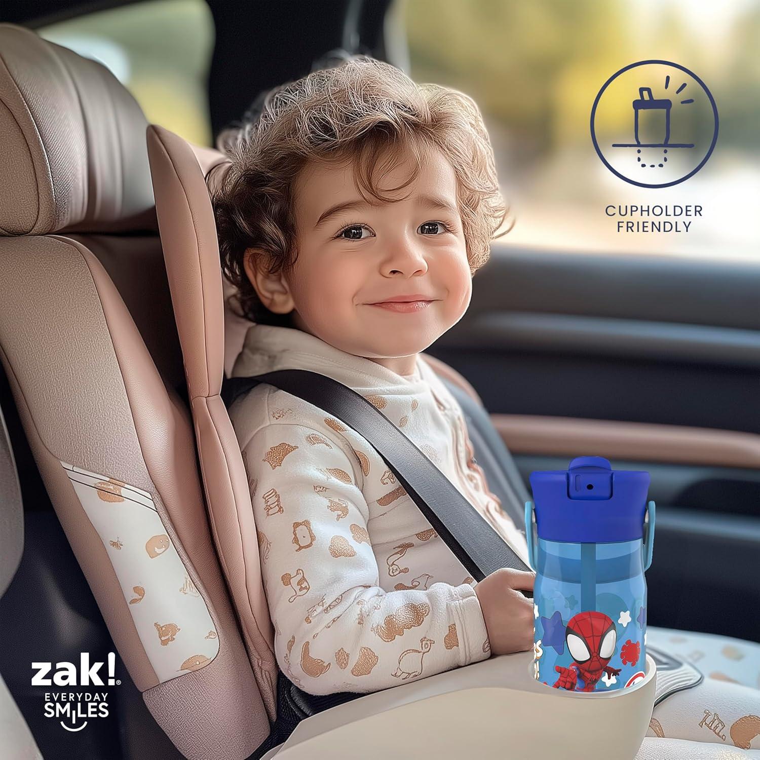 imageZak Designs Harmony Bluey Water Bottle for Travel or At Home 18oz Durable Plastic is LeakProof When Closed with Straw Lid and Carry Handle 2Pack Bluey and BingoMarvel Spidey and His Amazing Friends
