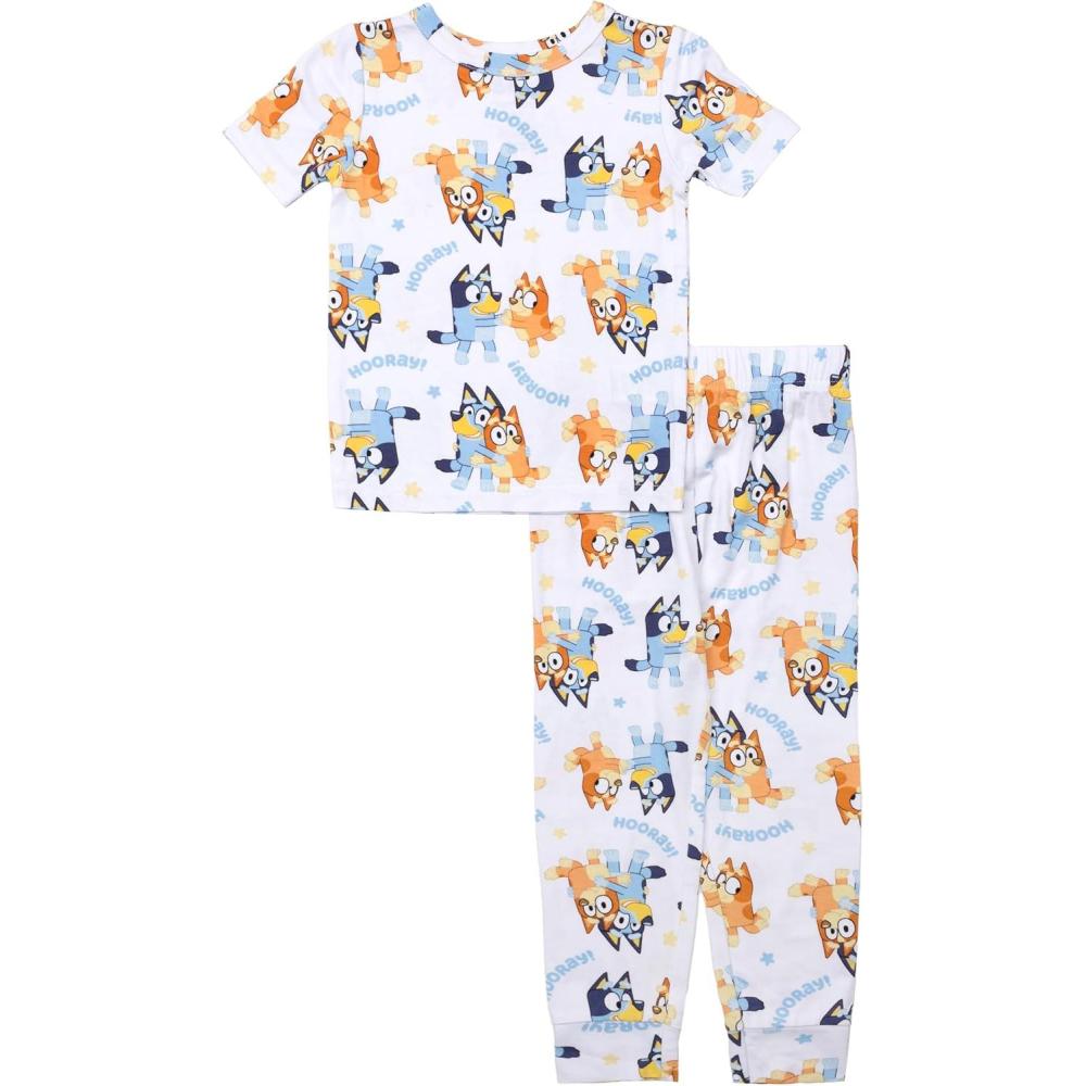 imageBluey Boys 2piece Snugfit Viscose ShortSleeve Matching Pajama Set Soft amp Cute for KidsRoad Trip