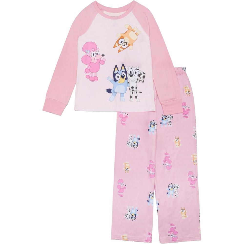 imageBluey Girls 2piece Loosefit LongSleeve Matching Pajama Set Soft amp Comfortable for KidsBluey Friends
