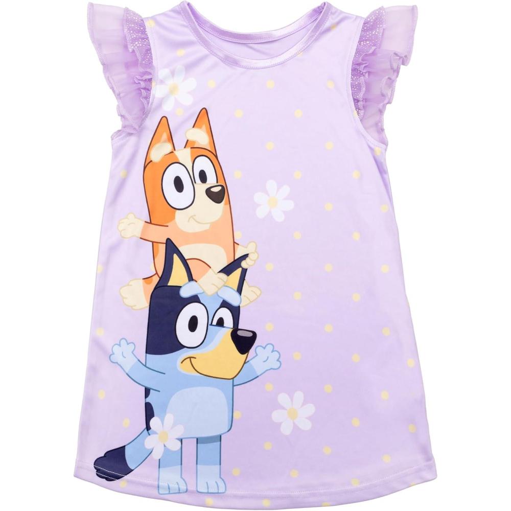 imageBluey Girls Nightgown Fantasy Gown Comfortable Sleepwear Soft amp Cute Pajamas for KidsBluey Love Spring