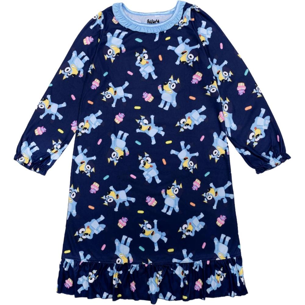 imageBluey Girls Nightgown Fantasy Gown Comfortable Sleepwear Soft amp Cute Pajamas for KidsCupcake Party