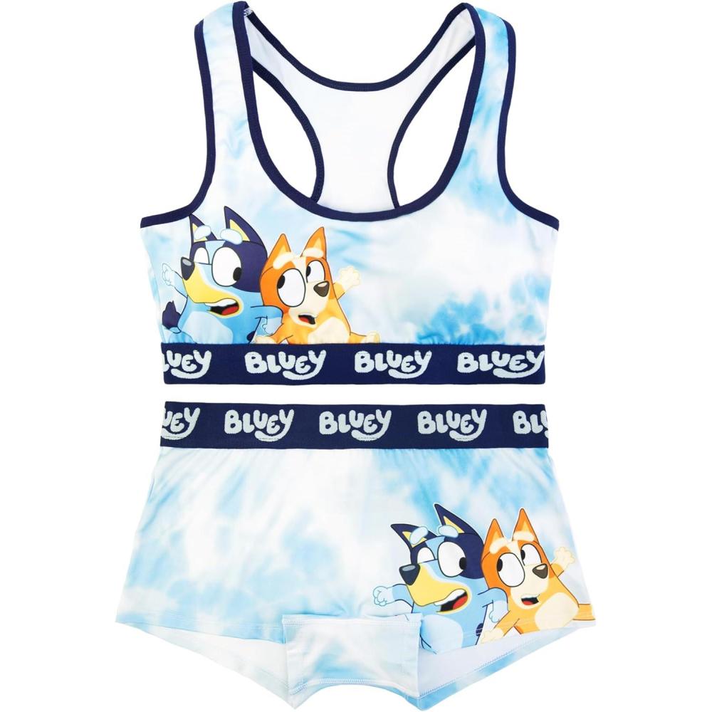 imageBluey Womens Juniors and Ladies Sports Bra amp Boy Short Underwear Sets in Sizes Xxxsxl2pack Bluey