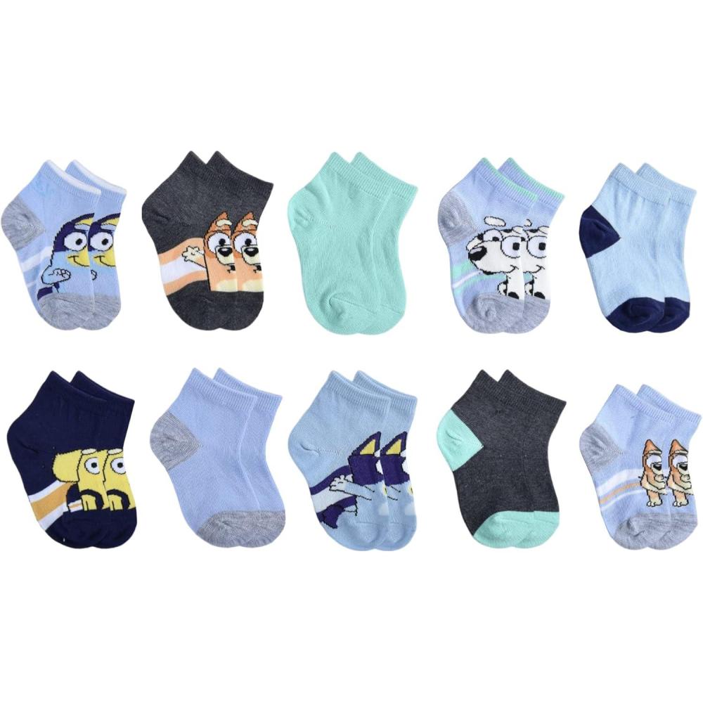 imageBluey boys Baby Boys Multi Pack SocksPale Grey Heather 10pack