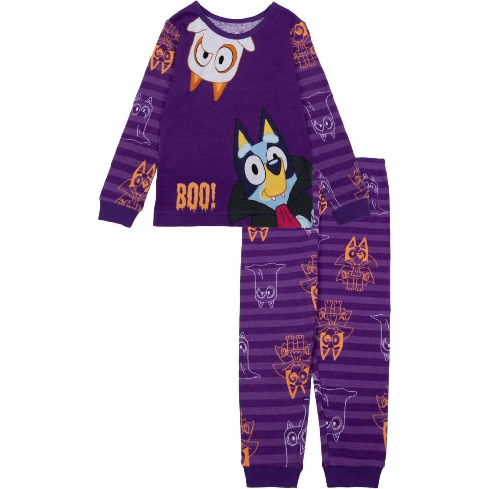 imageBluey unisexchild 2Piece Snugfit Cotton Holiday Pajama Set Soft amp Cute for KidsBoo Sisters