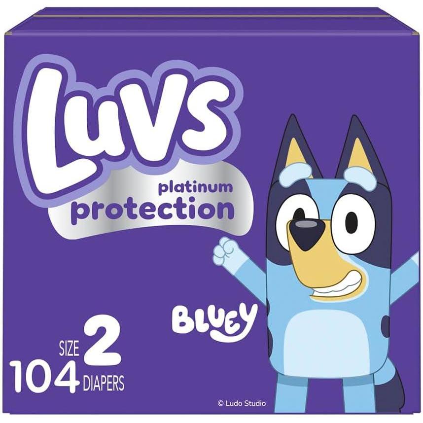 imageLuvs Diapers Size 5 172 Count Bluey Platinum Protection Baby DiaperSize 2