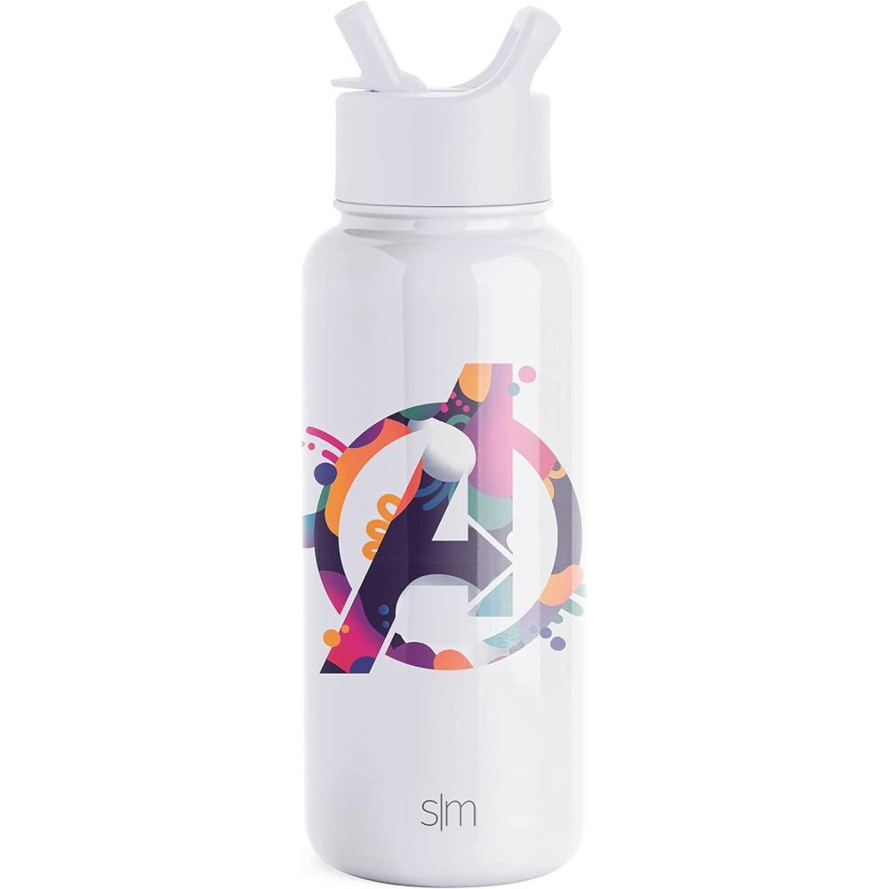 imageSimple Modern Summit Water Bottle with Straw Lid Bluey 30oz Leak Proof Stainless Steel Insulated Cup Gifts for Her Him Bluey StripesMarvel Avengers Assemble