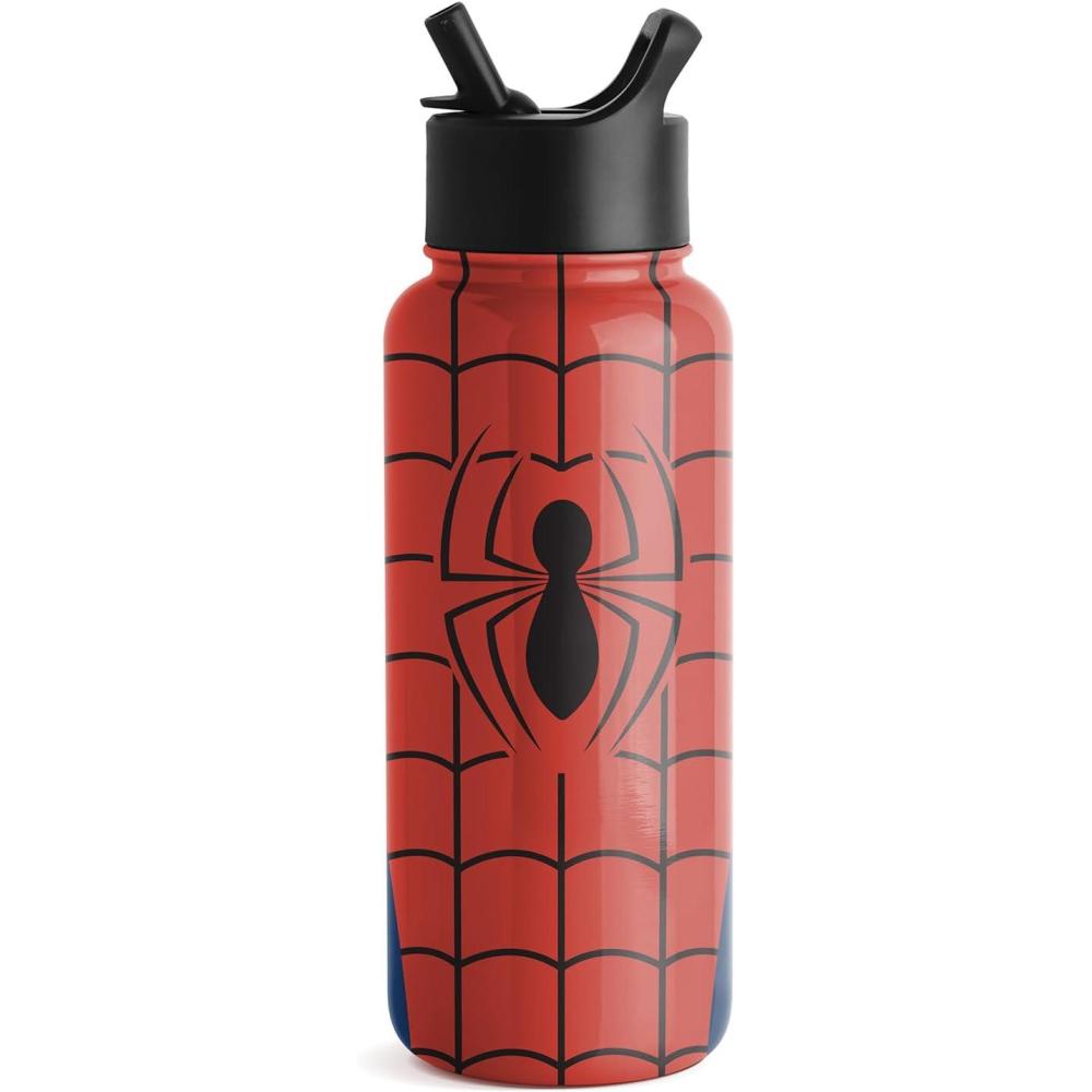 imageSimple Modern Summit Water Bottle with Straw Lid Bluey 30oz Leak Proof Stainless Steel Insulated Cup Gifts for Her Him Bluey StripesMarvel Spider Armor