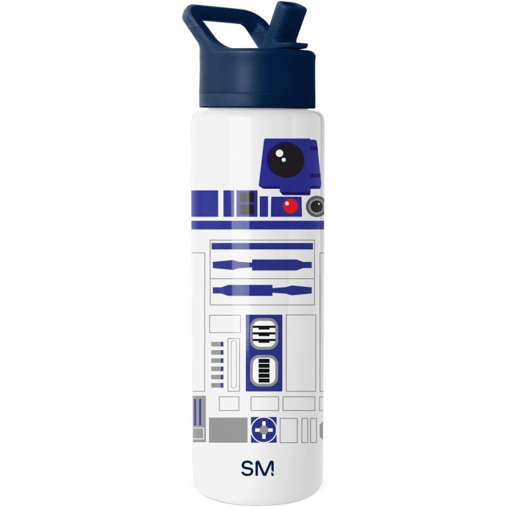 imageSimple Modern Summit Water Bottle with Straw Lid Bluey 30oz Leak Proof Stainless Steel Insulated Cup Gifts for Her Him Bluey StripesStar Wars R2D2