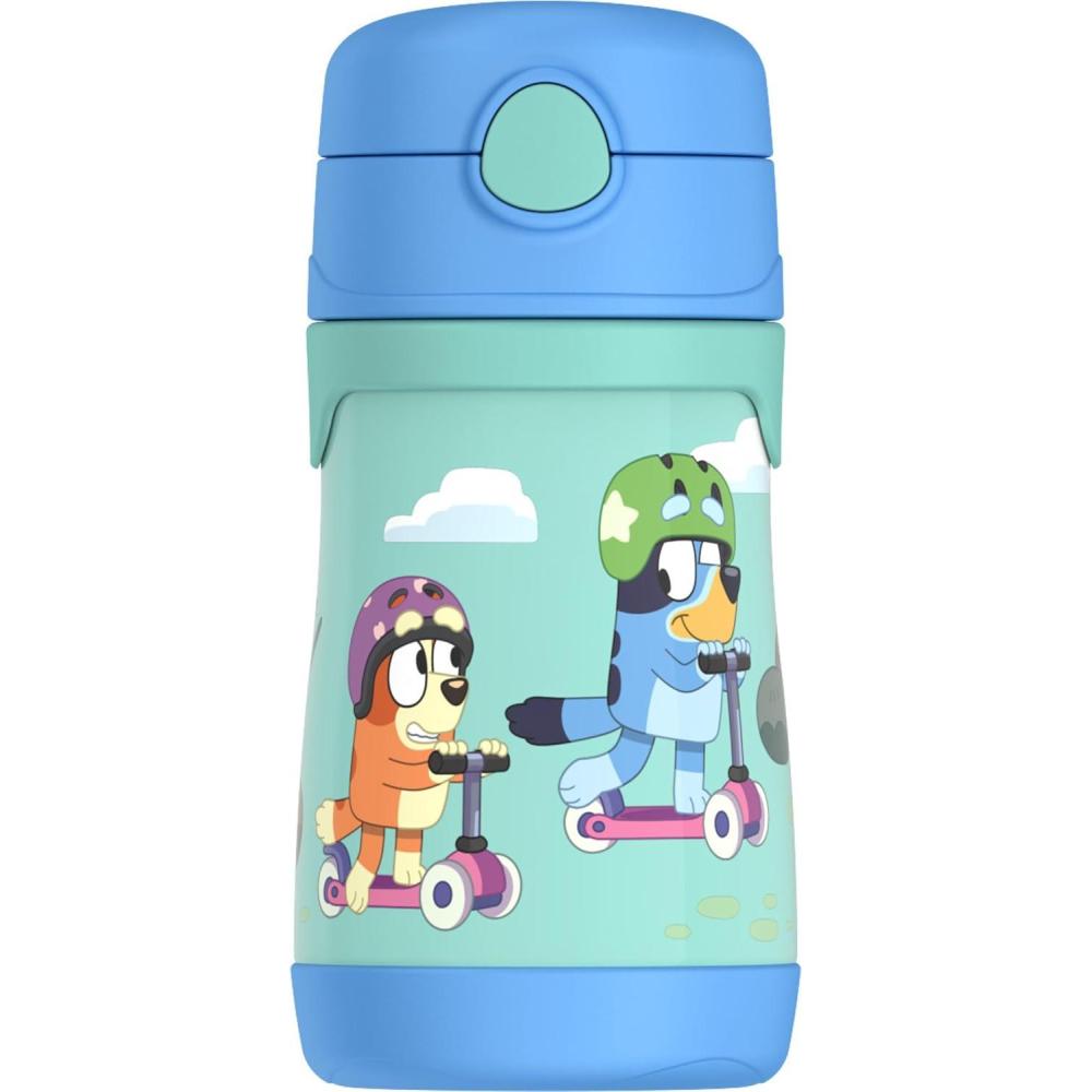 imageThermos Baby 10 oz Stainless Steel Bottle with popup straw BlueyBluey