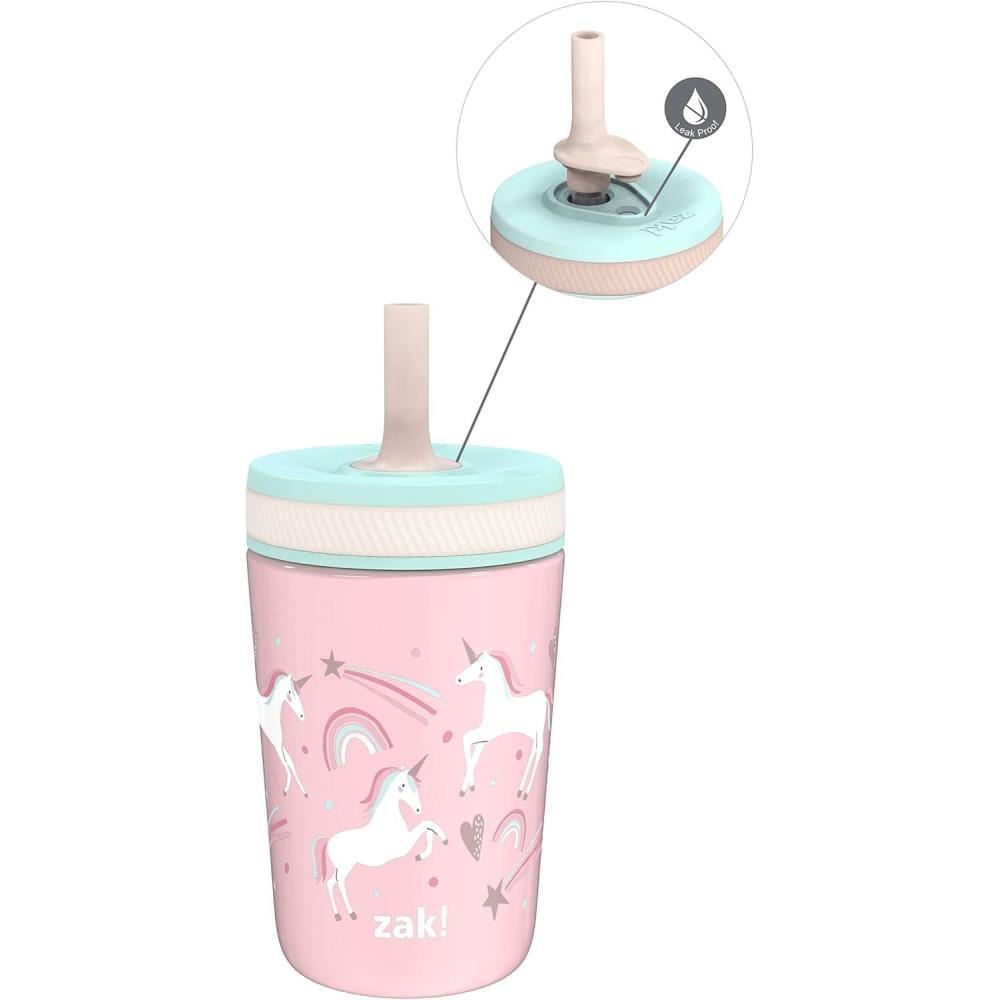 imageZak Designs Bluey Kelso Toddler Cups For Travel or At Home 12oz Vacuum Insulated Stainless Steel Sippy Cup With LeakProof Design is Perfect For Kids Bluey Bingo Grandad MortFanciful Unicorn