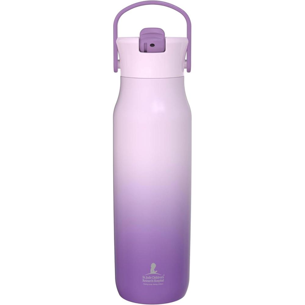 imageZak Designs Harmony Bluey Water Bottle for Travel or At Home 18oz Durable Plastic is LeakProof When Closed with Straw Lid and Carry Handle 2Pack Bluey and BingoSt Jude Purple Ombre
