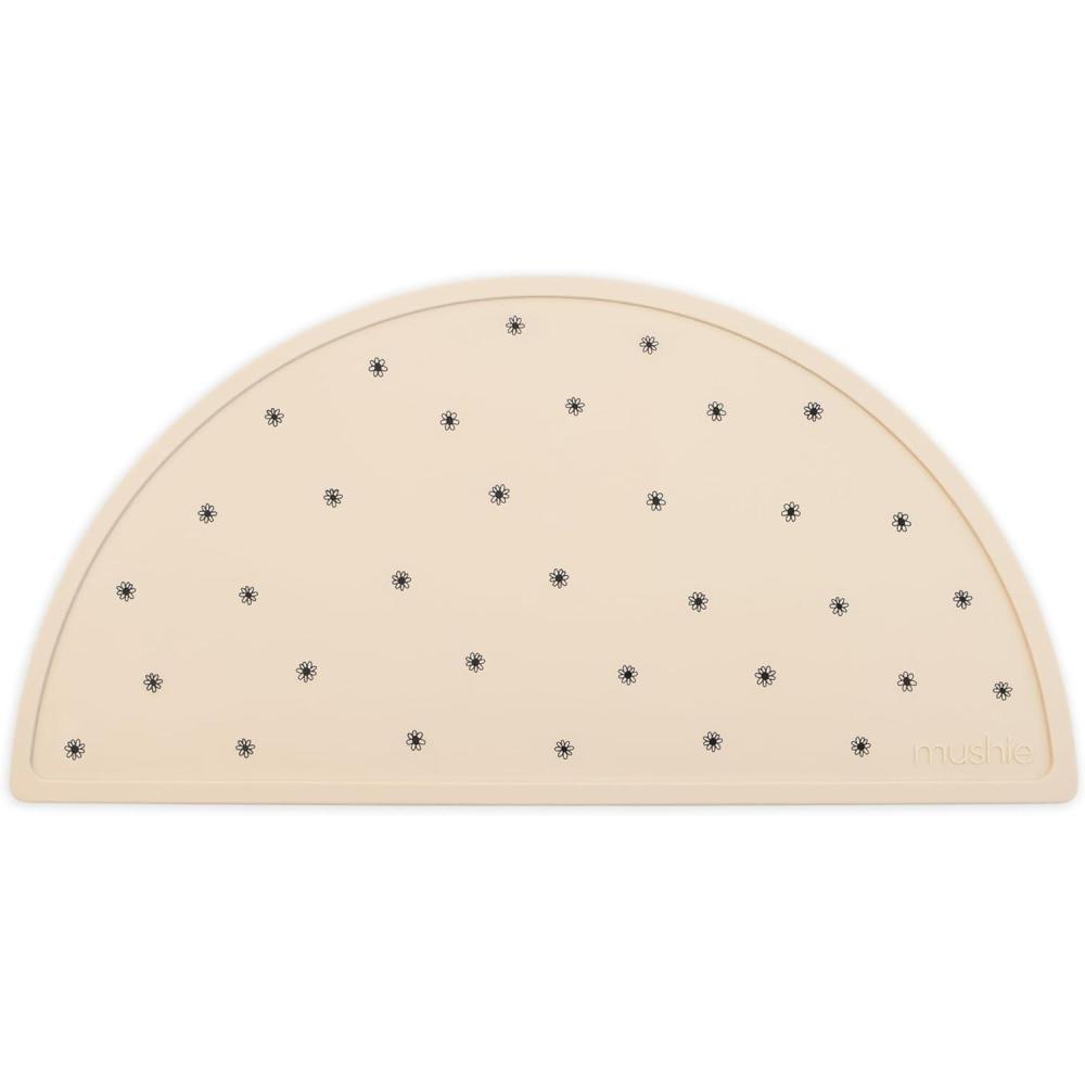 imagemushie x Bluey Silicone Placemat for Kids  BPAFree NonSlip Design Bluey IvoryBlack Daisy
