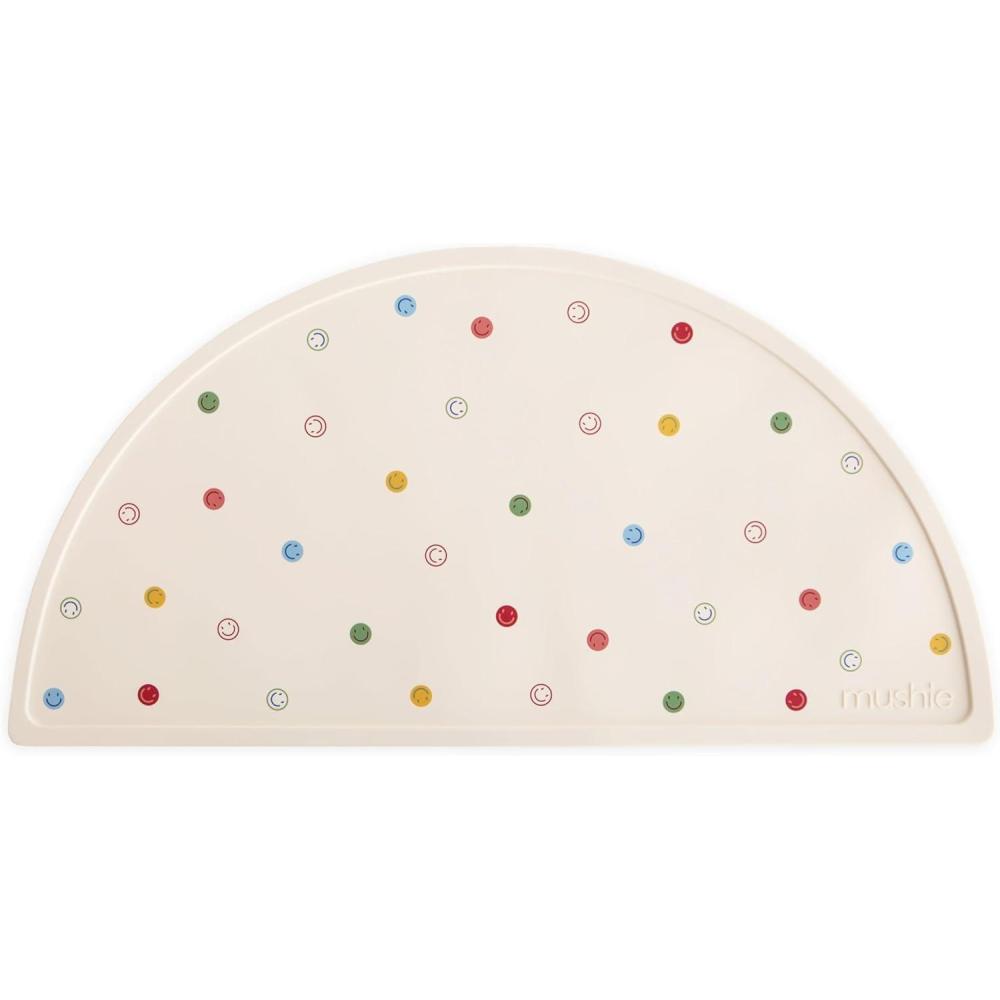 imagemushie x Bluey Silicone Placemat for Kids  BPAFree NonSlip Design Bluey IvorySmiley Face