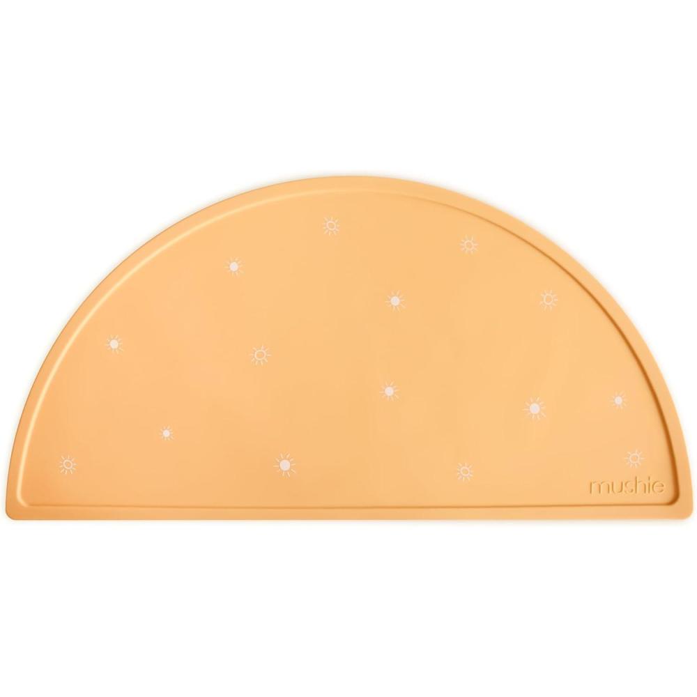 imagemushie x Bluey Silicone Placemat for Kids BPAFree NonSlip Design Bluey IvorySun Orange