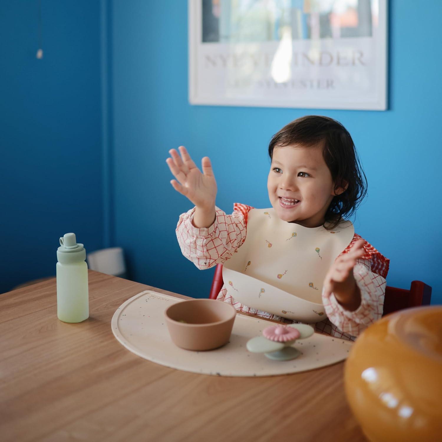 imagemushie x Bluey Silicone Placemat for Kids BPAFree NonSlip Design Bluey IvoryBows