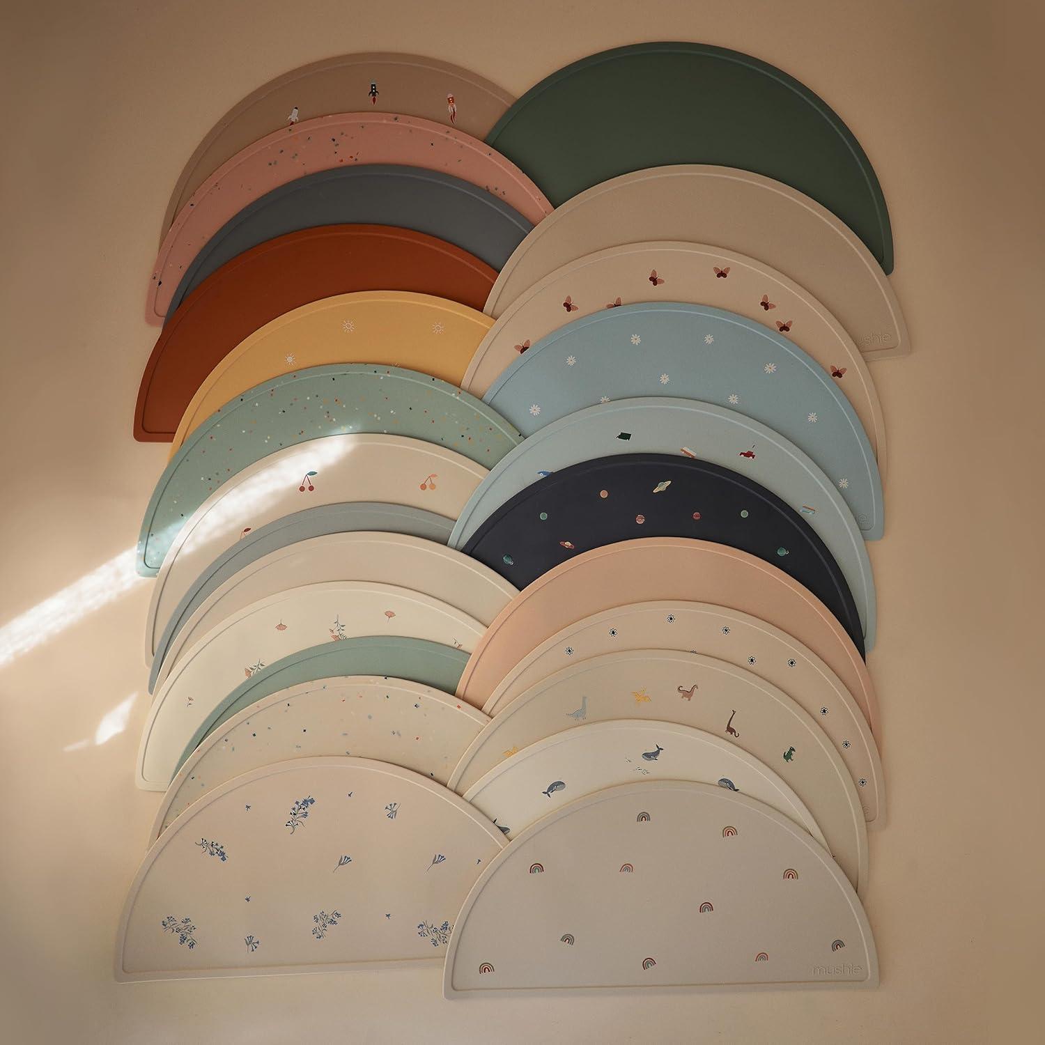 imagemushie x Bluey Silicone Placemat for Kids BPAFree NonSlip Design Bluey IvoryCambridge Blue