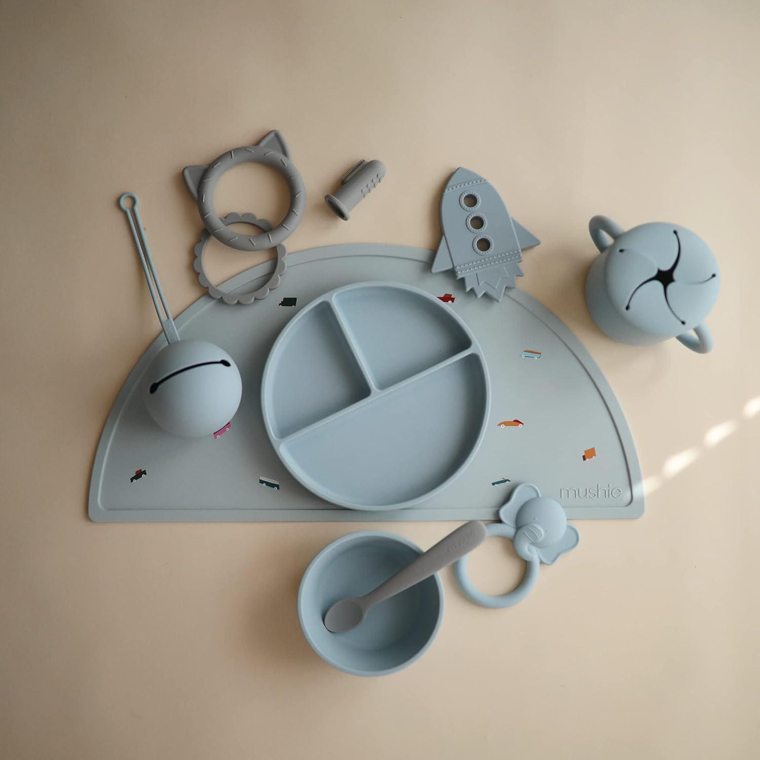imagemushie x Bluey Silicone Placemat for Kids BPAFree NonSlip Design Bluey IvoryRetro Cars