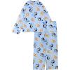 Bluey Girls’ 2-piece Loose-fit Button Down Pajama Set, Soft & Cute for Kids(Jumping Pals)