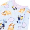 Bluey Girls’ 4-piece Snug-fit Matching Short-Sleeve Cotton Pajama Set, Soft & Cute for Kids(Balloon Fun)
