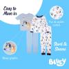 Bluey Girls’ 4-piece Snug-fit Matching Short-Sleeve Cotton Pajama Set, Soft & Cute for Kids(Hooray Team)