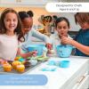 Handstand Kitchen Bluey My First Real Kitchen Tools Set with 1.5 Quart Mixing Bowl, Measuring Spoon Set, Measuring Cup Set and 8.5″ Whisk
