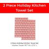 Handstand Kitchen Bluey and Bingo 100% Cotton Holiday Stripe Print Pair of 27.5″ x 19.7″ Kitchen Towels
