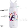 Simple Modern Summit Water Bottle with Straw Lid | Bluey 30oz Leak Proof Stainless Steel Insulated Cup | Gifts for Her Him | Bluey Stripes(Marvel: Avengers Assemble)