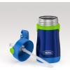 Thermos Baby 10 oz. Stainless Steel Bottle with pop-up straw, Bluey(Navy with Lime)