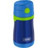Thermos Baby 10 oz. Stainless Steel Bottle with pop-up straw, Bluey(Navy with Lime)