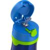 Thermos Baby 10 oz. Stainless Steel Bottle with pop-up straw, Bluey(Navy with Lime)