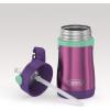 Thermos Baby 10 oz. Stainless Steel Bottle with pop-up straw, Bluey(Purple with Teal)