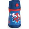 Thermos Baby 10 oz. Stainless Steel Bottle with pop-up straw, Bluey(Spidey and His Amazing)