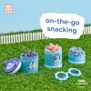 Whiskware Bluey Stackable Snack Containers for Babies, Toddlers, and Kids, 3 Stackable Snack Cups for School and Travel, Cupholder Friendly, Bluey and Bingo! Let’s Do This!(Blue/Blue/Blue)