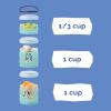 Whiskware Bluey Stackable Snack Containers for Babies, Toddlers, and Kids, 3 Stackable Snack Cups for School and Travel, Cupholder Friendly, Bluey and Bingo! Let’s Do This!(Blue/Blue/Blue)