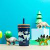 Zak Designs Bluey Kelso Toddler Cups For Travel or At Home, 12oz Vacuum Insulated Stainless Steel Sippy Cup With Leak-Proof Design is Perfect For Kids (Bluey, Bingo, Grandad Mort)(Dinosaur)