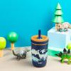 Zak Designs Bluey Kelso Toddler Cups For Travel or At Home, 12oz Vacuum Insulated Stainless Steel Sippy Cup With Leak-Proof Design is Perfect For Kids (Bluey, Bingo, Grandad Mort)(Dinosaur)