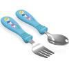 Zak Designs Bluey Kid Flatware Set with Fun Character Art on Both Utensils, Non Slip Fork and Spoon Set is Perfect for Encouraging Picky Eaters to Finish Their Plates (2 pk, BPA-Free)(Baby Shark)