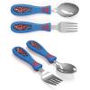Zak Designs Bluey Kid Flatware Set with Fun Character Art on Both Utensils, Non Slip Fork and Spoon Set is Perfect for Encouraging Picky Eaters to Finish Their Plates (2 pk, BPA-Free)(Spider-Man)