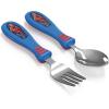 Zak Designs Bluey Kid Flatware Set with Fun Character Art on Both Utensils, Non Slip Fork and Spoon Set is Perfect for Encouraging Picky Eaters to Finish Their Plates (2 pk, BPA-Free)(Spider-Man)