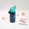 Zak Designs Harmony Bluey Water Bottle for Travel or At Home, 18oz Durable Plastic is Leak-Proof When Closed with Straw Lid and Carry Handle, 2-Pack (Bluey and Bingo)(St. Jude (Space))