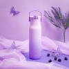 Zak Designs Harmony Bluey Water Bottle for Travel or At Home, 18oz Durable Plastic is Leak-Proof When Closed with Straw Lid and Carry Handle, 2-Pack (Bluey and Bingo)(St. Jude (Purple Ombre))