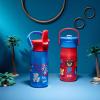 Zak Designs Harmony Bluey Water Bottle for Travel or At Home, 18oz Durable Plastic is Leak-Proof When Closed with Straw Lid and Carry Handle, 2-Pack (Bluey and Bingo)(Sonic the Hedgehog)
